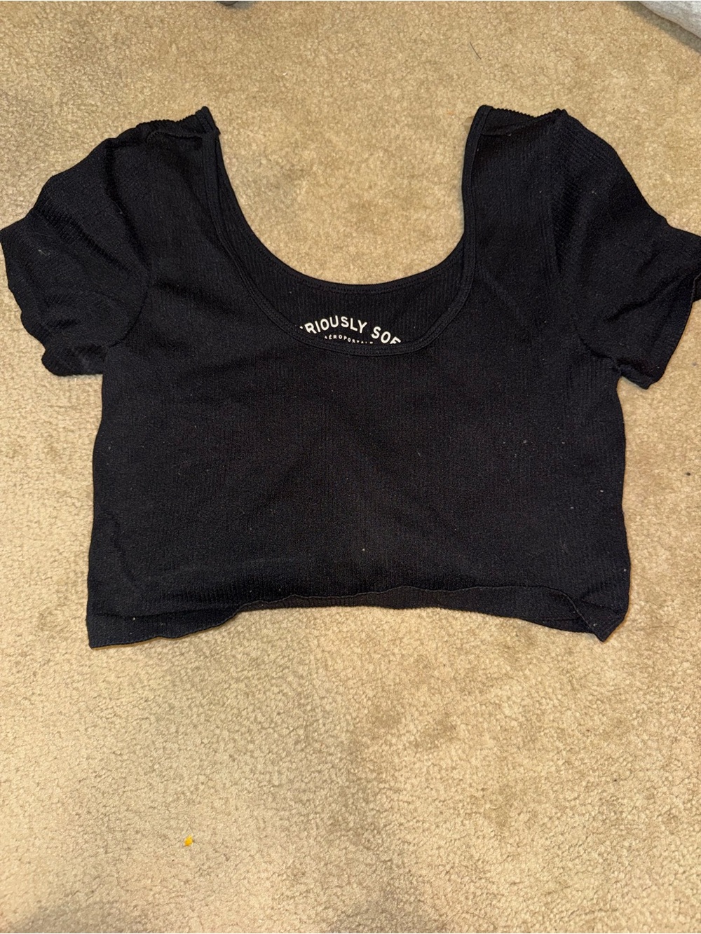 Aeropostale Black Scoop Neck Crop Top